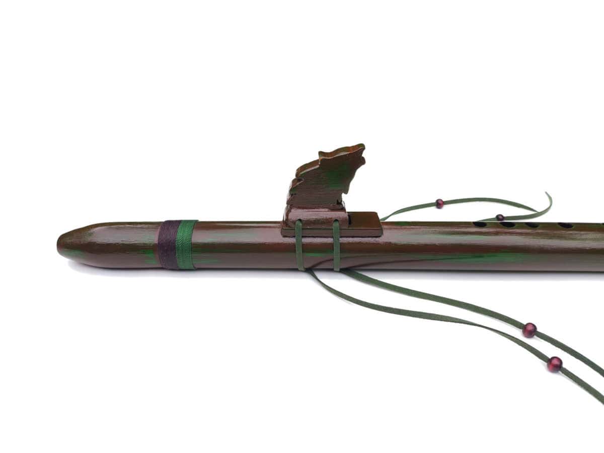 Flauta Estilo Nativa Americana - Série Roots - Mogno & Verde - Imagem 3