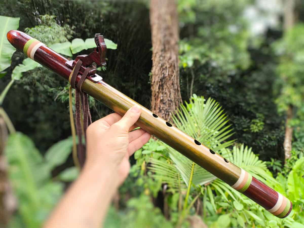 Flauta Nativa Ashar Série Clássica Mogno & Floresta Cervo