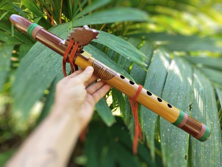 Flauta Nativa Ashar Série Clássica Bambu & Mogno A