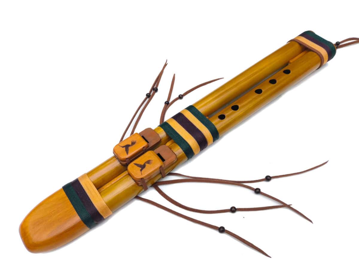 Flauta Estilo Nativa Americana - Série Dupla - River Cane - A
