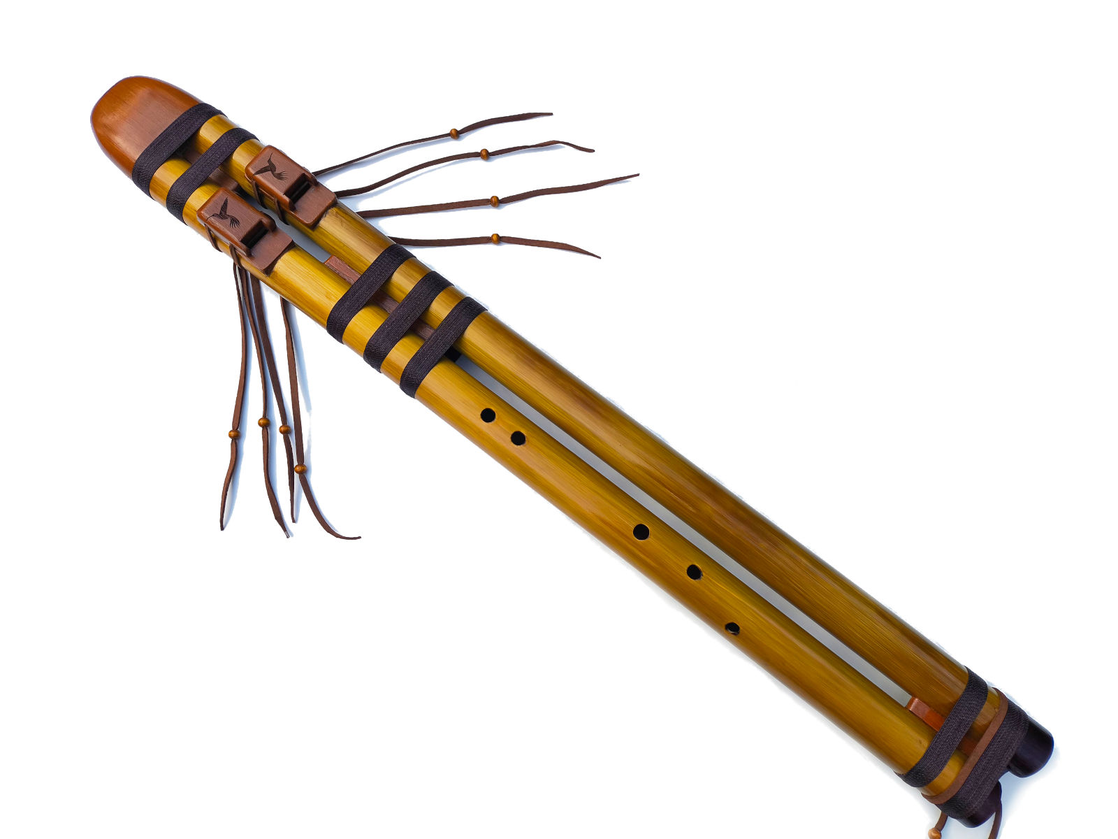 Flauta Estilo Nativa Americana - Série Dupla - River Cane - B Baixo 5 Flauta NAF Dupla Ashar B-baixo