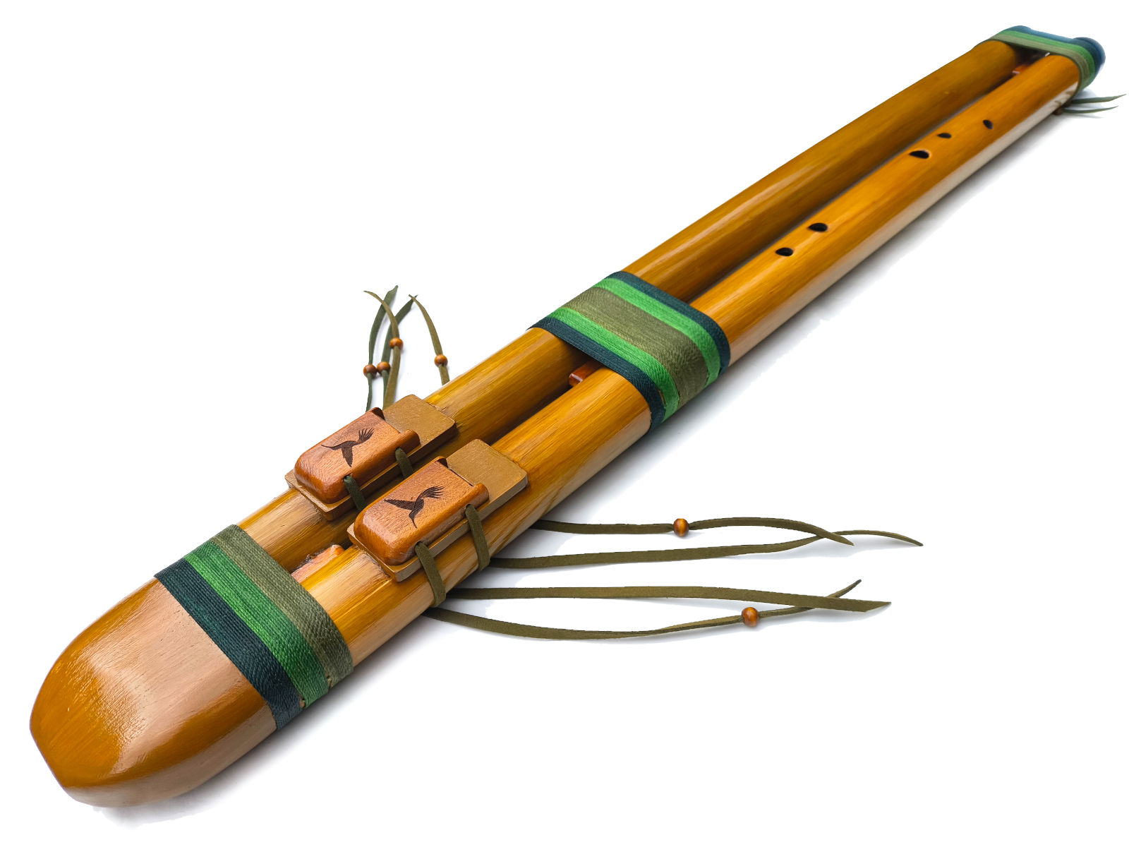 Flauta Estilo Nativa Americana - Série Dupla - River Cane - A Baixo 7 Flauta Nativa Dupla Ashar - A baixo
