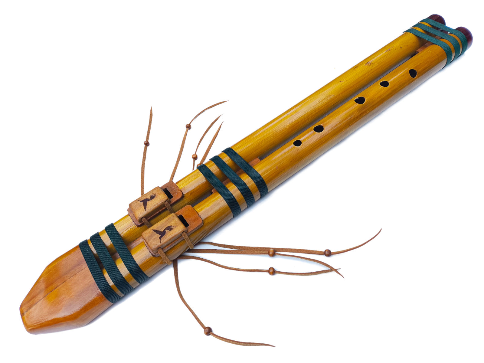 Flauta Estilo Nativa Americana - Série Dupla - River Cane - D# 3 Flauta Nativa Ashar Série Dupla Drone D#